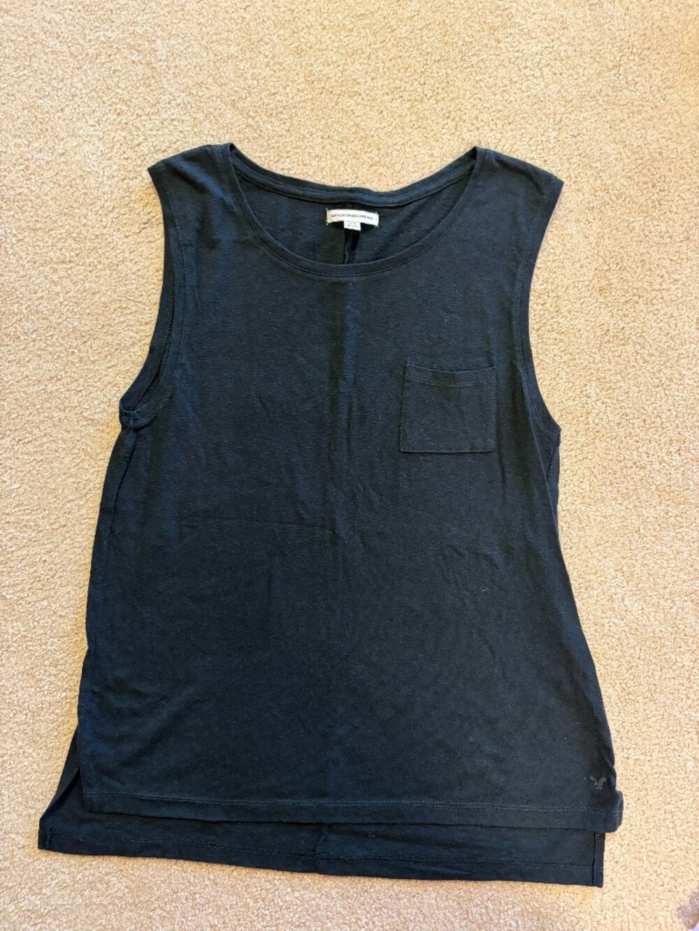Ladies American Eagle black tank with pocket size medium